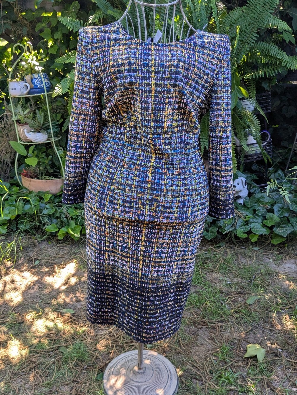 Joseph Ribkoff Abstract Print Stretch Poplin Trapeze Dress Size 10